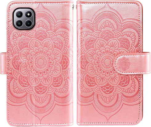Asuwish Phone Case for Boost Mobile Celero 5G Plus 7 inch 2023 Wallet Cover with Tempered Glass Screen Protector and Flower Leather Flip Credit Ca...