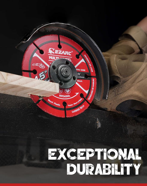 EZARC 4 1/2 Cut Off Wheels, Carbide Cutting Disc, Angle Grinder Cutting Wheel for Wood, Wood with Nails, Laminate, Plastic, Plaster, 2 Pack...