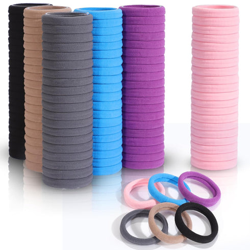 120PCS Black Hair Ties, Seamless Hair Ties No Damage Ponytail Holders pony tails hair ties Hair Band Elastics Hair Accessories for Women Girls(Mul...