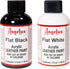 Angelus Brand Acrylic Leather Paint Waterproof 4oz - Flat Black & Flat White Duo...