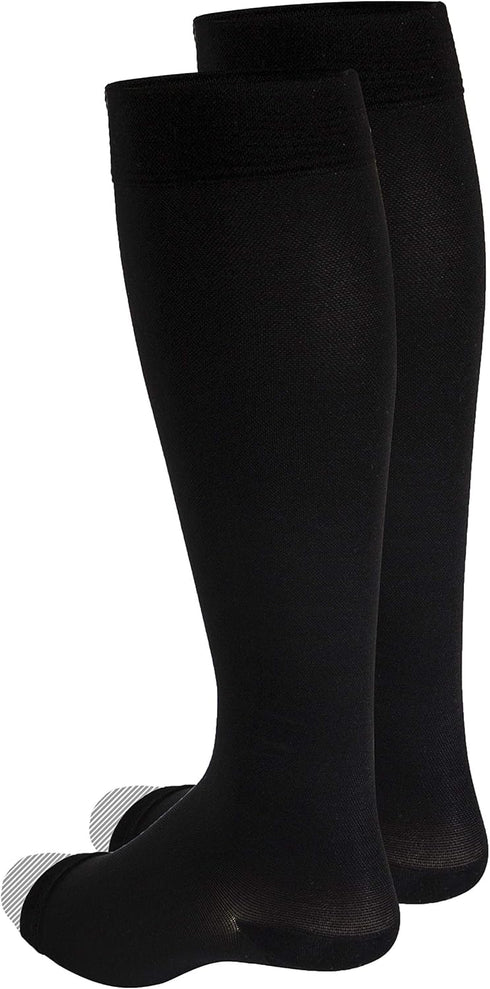 Truform 30-40 mmHg Compression Stockings for Men and Women, Knee High Length, Open Toe, Black, Small...