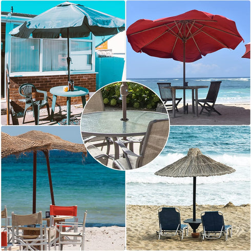 AIEX 2 Pcs Table Umbrella Hole Rings, Umbrella Cone Wedge Silicone Patio Table Umbrella Hole Plug, Soft Terrace Table Umbrella Wedge for Coffee Sh...