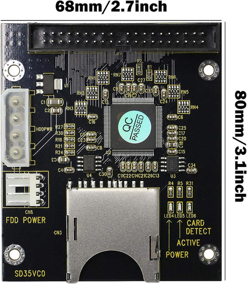GINTOOYUN SD SDHC SDXC MMC to 3.5" 40Pin Male IDE Adapter Card SD Memory Card to IDE Hard Disk Drive Adapter...