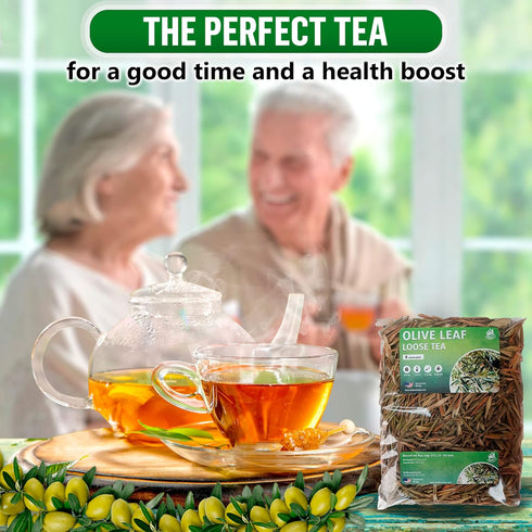 Olive Leaf Tea Loose Leaf – 8 oz Olive Tea – Olive Tea Leaf – Olive Leaf Tea Bulk – Olive Leaf Whole – Caffeine Free – Loose Leaf Herbal Tea - Oli...