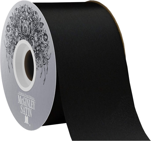 McGinley Mills 2.5" W Acetate Satin Ribbon, Black, 50 Yard Spool...