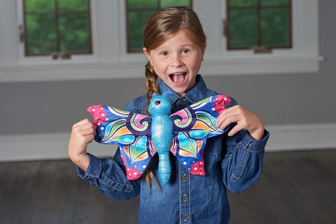 Wild Republic Huggers Butterfly Blue Plush Toy, Slap Bracelet, Stuffed Animal, Kids Toys, 8"...