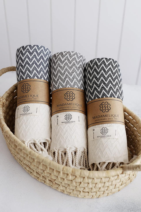 Madamelique Exclusive Hand Towels Set of 2-18 x 40 Inches - Decorative Bathroom Peshtemal Towel for Hand, Face, Hair, Yoga, Tea, Dishcloth, Kitche...