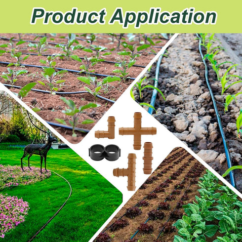 36 Pieces/Set Drip Irrigation Connectors Cross Tee Straight Connector Kit Garden Watering System Hose Fittings...