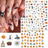 Terror Halloween Nail Art Stickers Decals Pumpkin Mouth Nail Decals 3D Self-Adhesive Skull Clown Face Nail Supplies Bat Spider Web Design Nail Art...
