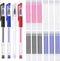 JANYUN 4 Pieces Heat Erasable Pens for Fabric with 28 Refills Fabric Marking Pens Fabric Markers for Quilting Sewing DIY Dressmaking Fabrics Tailo...