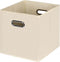 Black Foldable Storage Cubes Bins , Fabric Storage Box Cubes Organizer Baskets with Dual Handles for Home Organizer(Creamy-White)...