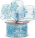 HUIHUANG Snowflake Glitter Wired Ribbon, Blue and White Snowflake Ribbon for Christmas Tree, 2-1/2" x 25 Yards Christmas Ribbon for Tree, Bows Mak...
