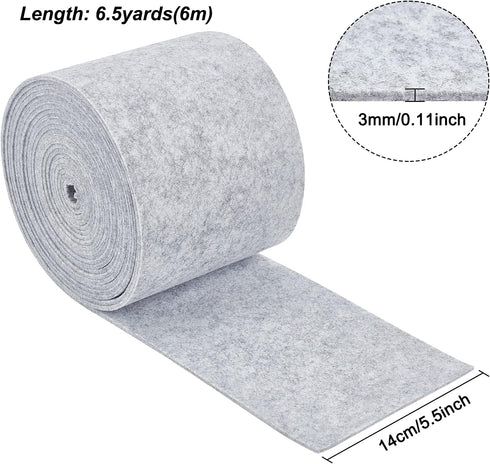 BENECREAT 19.7ftx5.5" Felt Fabric Craft Silver Nonwoven Felt Roll Padding Felt Fabric for Cushion, DIY Craft, Patchwork Sewing, 3mm Thick...