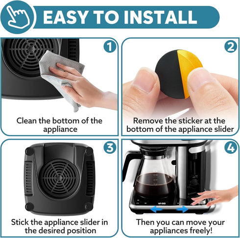 Appliance Sliders for Kitchen Appliances 24 PCS Self-Adhesive Small Kitchen Appliance Accessories Kitchen Hacks Easy to MovIing & Space Saving Kit...