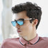 KINGSEVEN Design Wood Polarized Rectangular Sunglasses for Men, Walnut Wooden Frame Mirrored Glasses for Driving W5508...