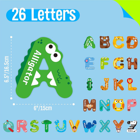 SpriteGru Alphabet Posters, 26 Alphabet Letters Bulletin Board Decor with PET Film Learning Tool Kindergarten Homeschool Supplies for Preschool Sc...