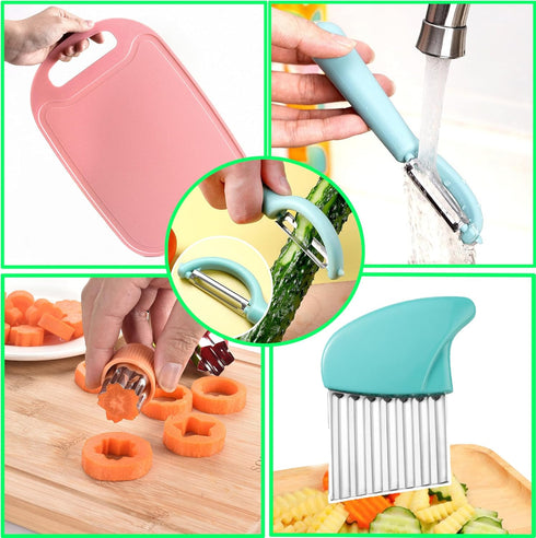 9 Pcs Montessori Kitchen Tools for Toddlers?Kid Safe Knives Cooking Set, Kids Cooking Sets Real?Serrated Edges Toddler Knife Kids Knives for Cooki...