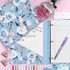 WAVEYU Cute 3 Ring Binder 1 Inch Ring with Letter Size Interior Pockets for School Office Supplies, Blue Flower...