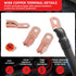 RED WOLF 1/0 AWG - 5/16" Battery Cable End Copper Wire Ring Terminal Connector Lug w/3:1 Ratio Heat Shrink Tubing Black Red, 16 PCS Marine Grade R...