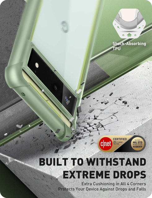 i-Blason Ares Series Designed for Google Pixel 6 Case (2021), Dual Layer Rugged Clear Bumper Case Without Built-in Screen Protector (MintGreen)...