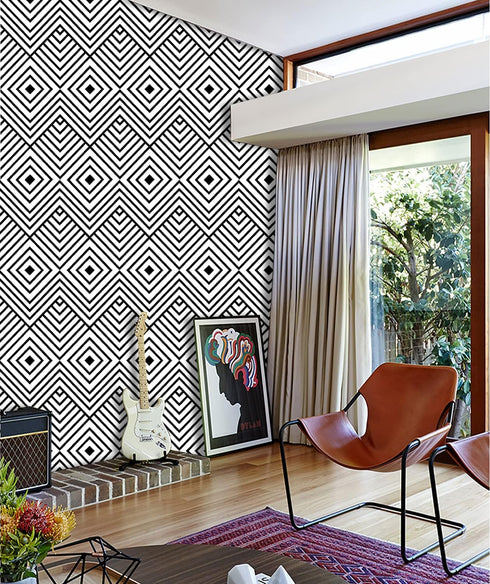 D7025-3 Peel and Stick Wallpaper Black and White 17.7in x 118in Self Adhesive Removable Wallpaper Textured Cover Bathroom Bedroom Kitchen Countert...
