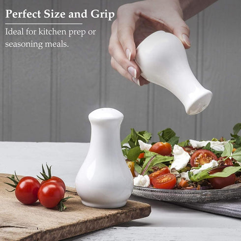 WM Bartleet & Sons 1750 Traditional Porcelain Salt & Pepper Pot Shaker Cruet Set 13cm – White...