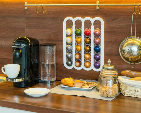 Demi's Home Adhesive Coffee Pod Holder for Nespresso Vertuo Capsules (Measure Before Purchase) - Suitable to be Mounted Inside/Under the Cabinet o...