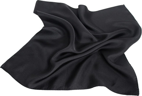 Fine Black 100% Silk Pocket Square for Men Full-Sized 17"x17"...