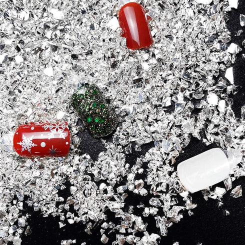 Jmassyang Crushed Glass Irregular Metallic Chips 100g Sprinkles Chunky Glitter for Nail Arts Craft Resin DIY Mobile Phone Case Vase Fillers Jewelr...