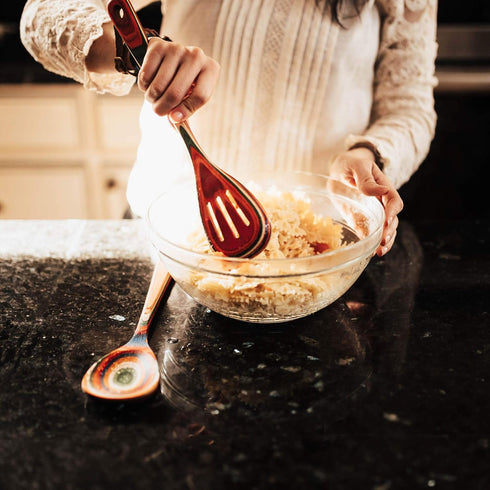Totally Bamboo Baltique Marrakesh Collection 12-1/2" Wooden Slotted Cooking Spoon, Safe for Nonstick...