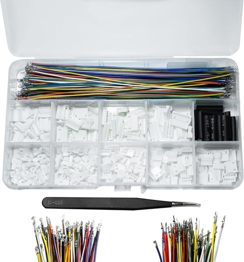 JST MX 1.25MM Connector Kit,2/3/4/5/6/7/8/9/10 Pin Male and Female Micro Wire Connectors Kit with 28AWG Premium Pre-Crimped Cables...