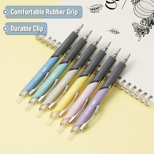 Mr. Pen- Retractable Gel Pens, 6 Pack, Black Ink Gel Pens, Pastel Barrels, Gel Pens Fine Point 0.5mm, Retractable Pens, Cute Pens, Gel Ink Pens, A...