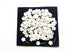 TH 50 Tiny Off White Color Flowers Embellishment with Thread stem Mulberry Paper Flowers Tiny Size 8 mm Craft Supplies Scrap Booking Embellishment...