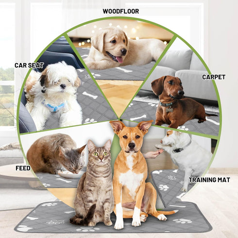 Washable Pee Pads for Dogs, 18'' x 24" Reusable Puppy Pads with Super Absorbent for Pet Training, Housebreaking and Incontinence, 2 Pack Puppy Pot...