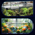 Shrimp Feeding Dish Set with Aquarium Plant Holder, 7 Hole Acrylic Transparent Aquarium Planter Holder, Clear Durable Fish Shrimp Feeding Tube Kit...