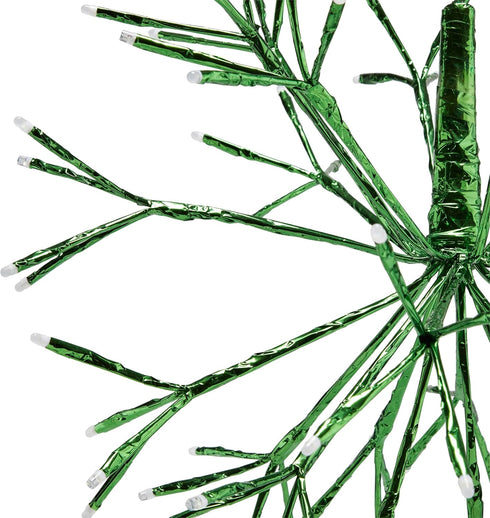 Alpine Corporation 16"H Indoor Holiday 3D Snowflake Hanging Ornament with LED Lights, Green , Christmas Decoration...