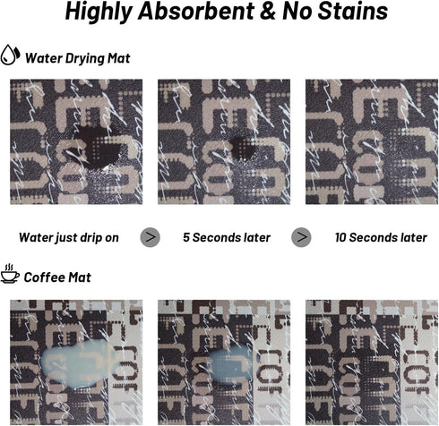Coffee Bar Mat for Countertops Coffee Mat Dish Drying Mat for Kitchen Counter Absorbent Hide Stain Rubber Backed Dish Mat Drying Kitchen Mat Coffe...