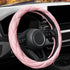 Soft Microfiber Leather Steering Wheel Cover, Universal 15 Inch for Women Girls, Fit Vehicles, Sedans, SUVs, Vans, Trucks - Light Pink...