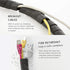 10-ft Cable Slinky Soft and Flexible Rubber Spiral Cord Wrap (2-ft X 5 pcs) Black...