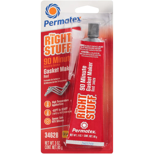Permatex 34628 Right Stuff 90 Minute Red High Temperature Gasket Maker, 3 oz...