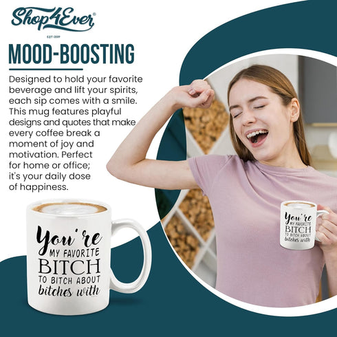 shop4ever You're My Favorite B To B About B Ceramic Coffee Mug Tea Cup, Funny Bestfriend Bridesmaid Sister Gift 11 oz (White)...