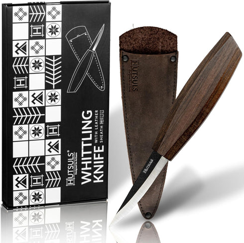 NX-1 Whittling Knife with Leather Sheath - The Carver's Choice, Exquisite Sloyd Knife Wood Carving, Master Craft Wood Carving Knife Woodworking, Q...