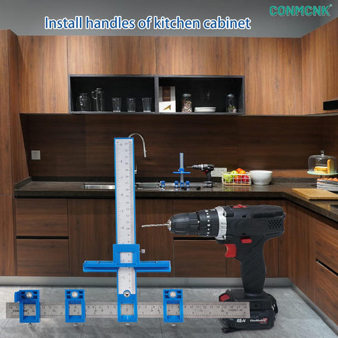 Cabinet Hardware Jig, Cabinet Hardware Template Tool-Adjustable Drill Guide for Fast and Accurate Installation of Door and Drawer Front Knobs, Pul...