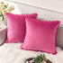Ashler Throw Pillow Cases with Soft Pom Poms Velvet Plush Vibrant Elegant Cushion Covers, Pack of 2, Pink 20 x 20 inches 50 x 50 cm...