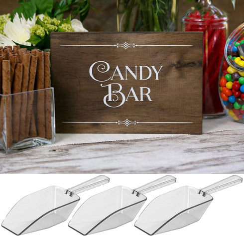Clear Plastic Acrylic Scoops 12 Pcs | 6.5” Medium Kitchen Scoop | Wedding Desserts | Candy Buffet, Ice Cream, Protein Powders, Coffee, Tea, Flour ...