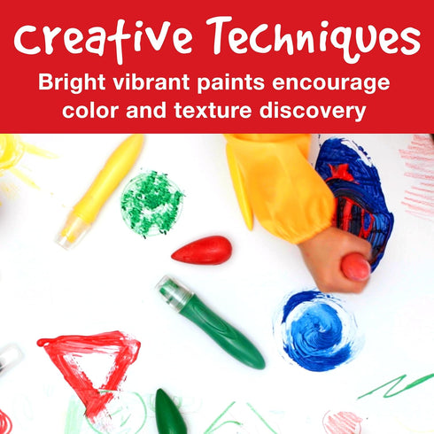 Faber-Castell Little Creatives Jumbo Squeezing Paint Brushes, 6 Colors, Paint Sticks for Kids Washable, Toddler Art Supplies, Non Toxic Paint and ...