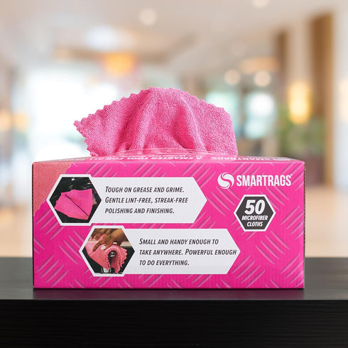 Arkwright Smart Rags in Box - (Pack of 50) Lint Free Microfiber Cleaning Cloth, Scratch & Streak-Free, Dispensable Wash Towels for Cars, Window Gl...