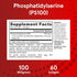 Jarrow Formulas 100 mg Phosphatidylserine (PS 100), Supports Brain Health, Soy Free, White, 60 Count...