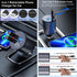 Retractable Car Charger - 4-in-1 Fast Car Phone Charger 120W Cigarette Lighter Dual USB C Car Charger Adapter for iPhone 15 14 13 12 Pro Max iPad ...