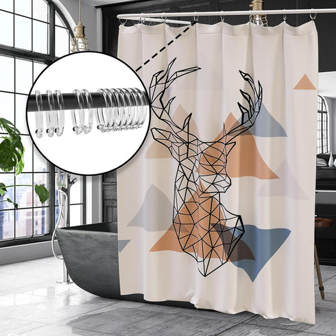 Qulable Shower Curtain Rings-12 Pack- Plastic Shower Curtain Hooks O-Shaped Rings Hook Glide Easily on Bathroom Shower Rod(Clear)...